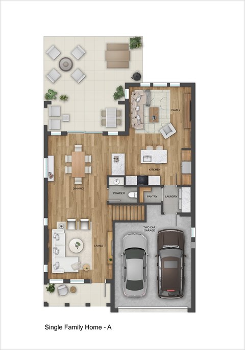 Floor plan for 4 beds, 3.5 baths, 2526 sqft